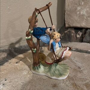 Norman Rockwell Gotham Collectors Society Figurine of Children on a Swing